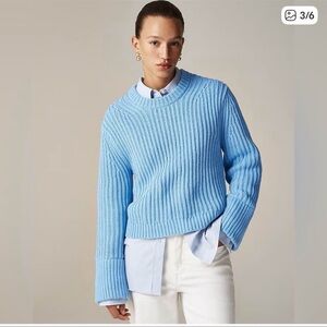 J. Crew Light Blue Ribbed Crew Neck Sweater
